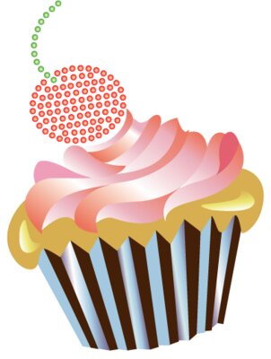 Rhinestone Cherry Cupcake